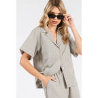MINI CHECKERED PRINT BUTTONED SHIRT AND PANTS SET
