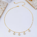 Crystal Quatrefoil Clover Station Necklace | 80N93157