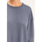 Raw Edge Waffle Sweatshirt