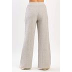 QUILTED CREW NECK SWEATSHIRT AND PANTS SET