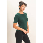 Ribbed Peplum Knit Top