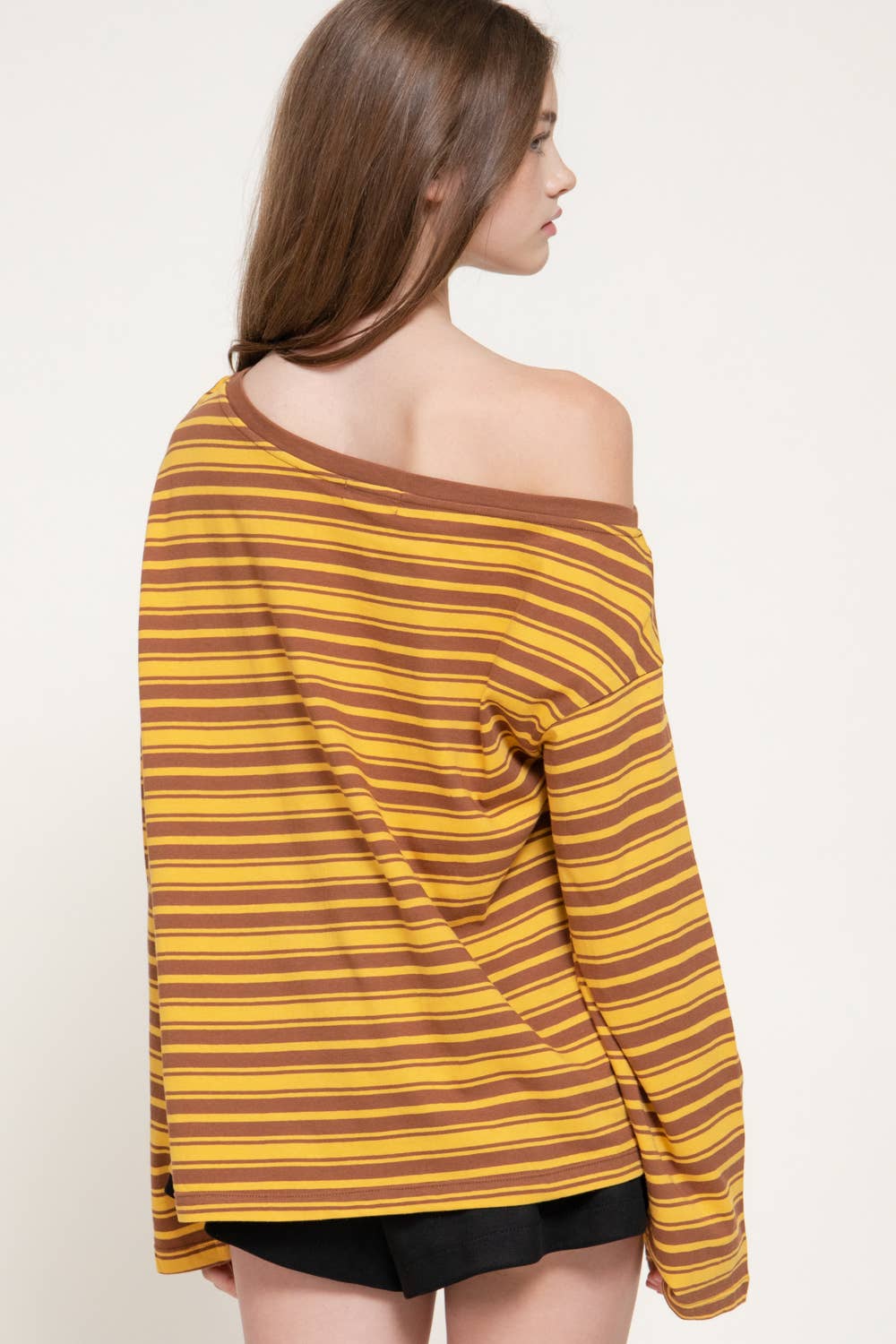 Long Sleeve Asymmetric Stripe Top