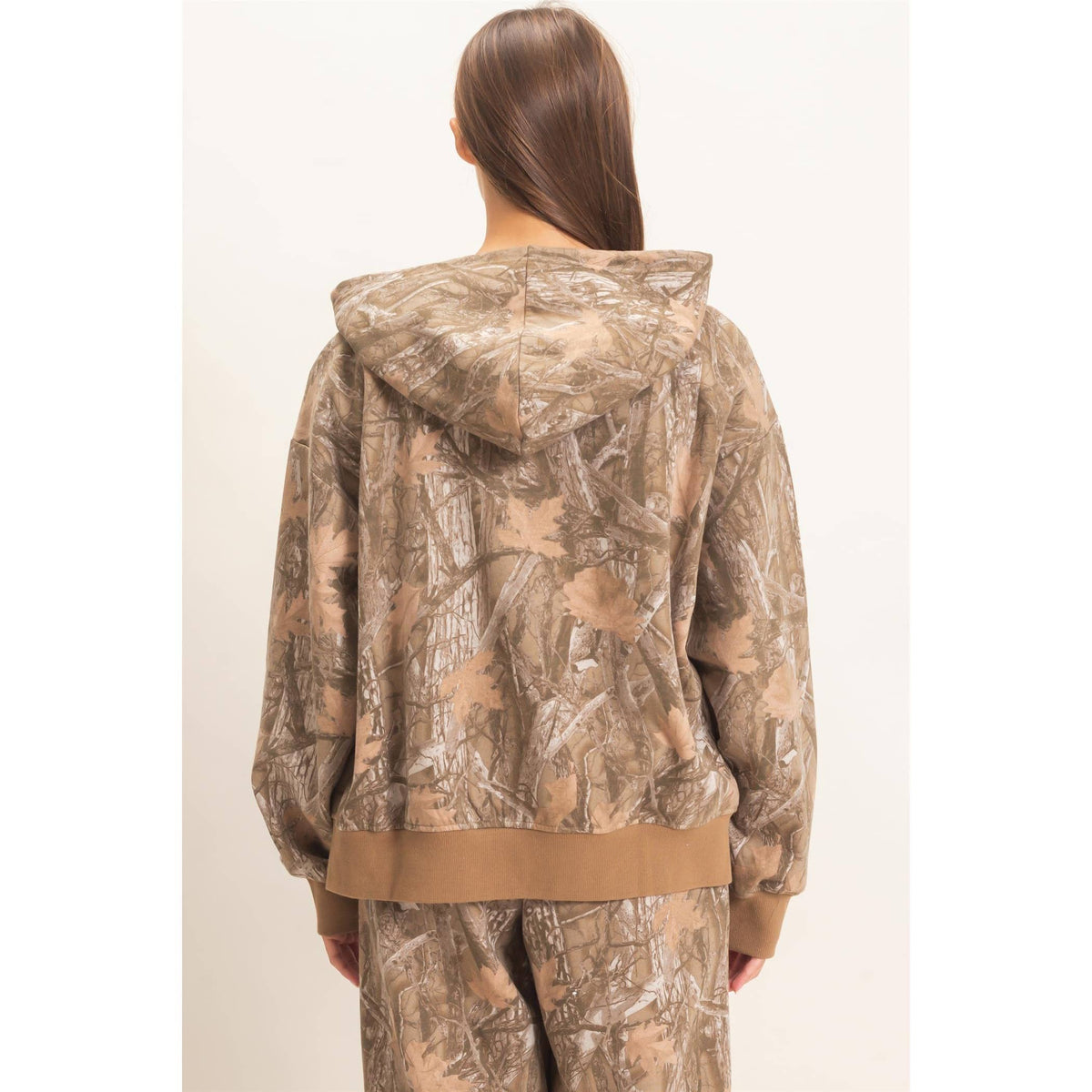 Tree Camouflage Zip-Up Hoodie