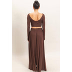 Long Sleeve Top & Wide Leg Pants Set