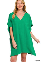 Woven Air Flow Tie Side Cover Up Dress