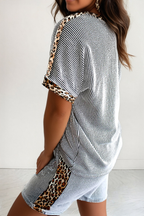 Luna Leopard Trim Ribbed Short Set