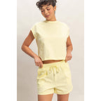 Cap Sleeve Boxy Top And Shorts Set