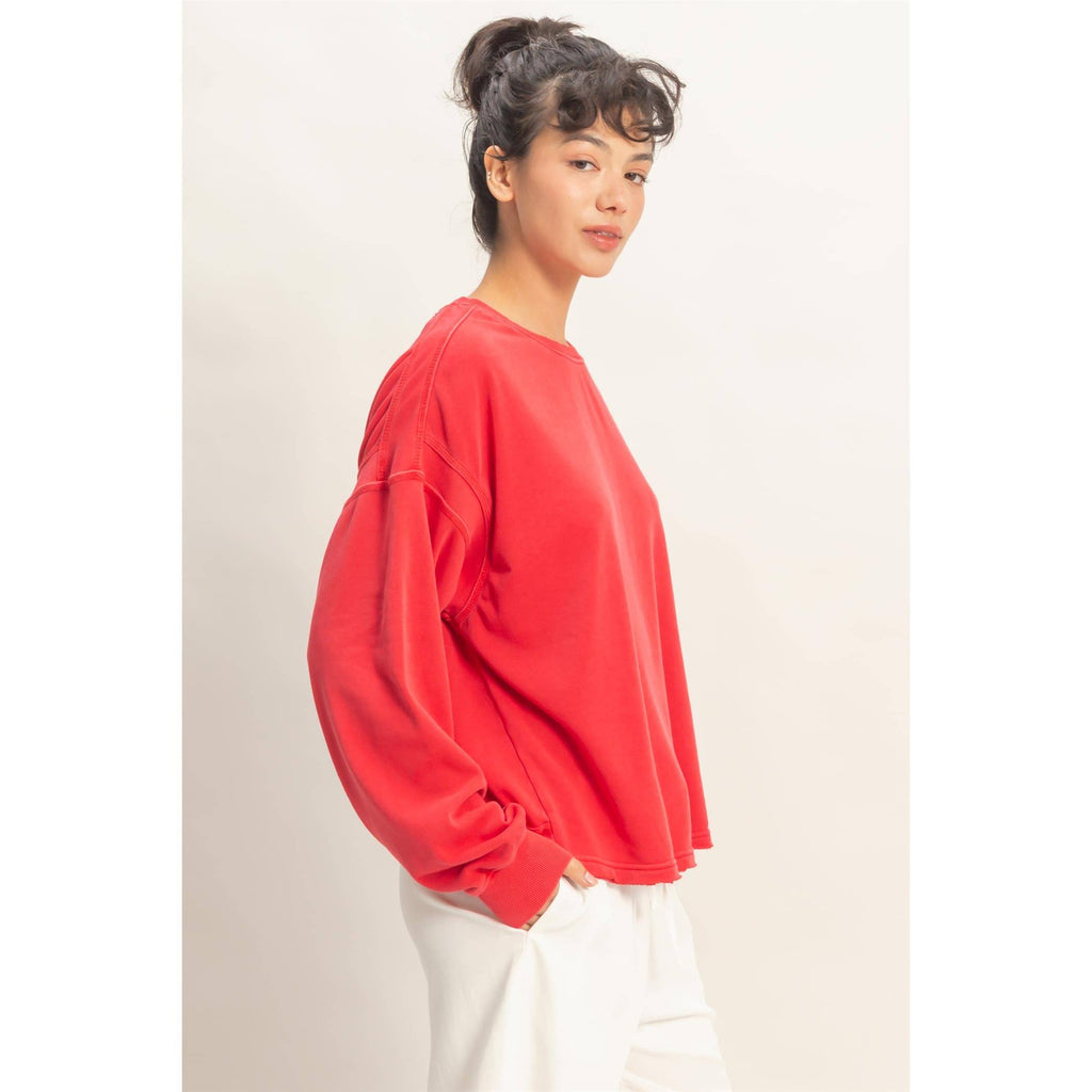 Oversized Cross Detail Open Back Sweatshirt