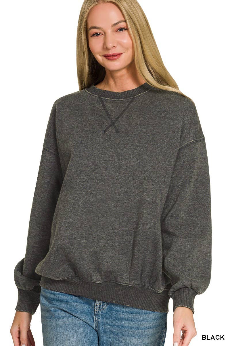 Acid Washed Fleece Sweatshirts