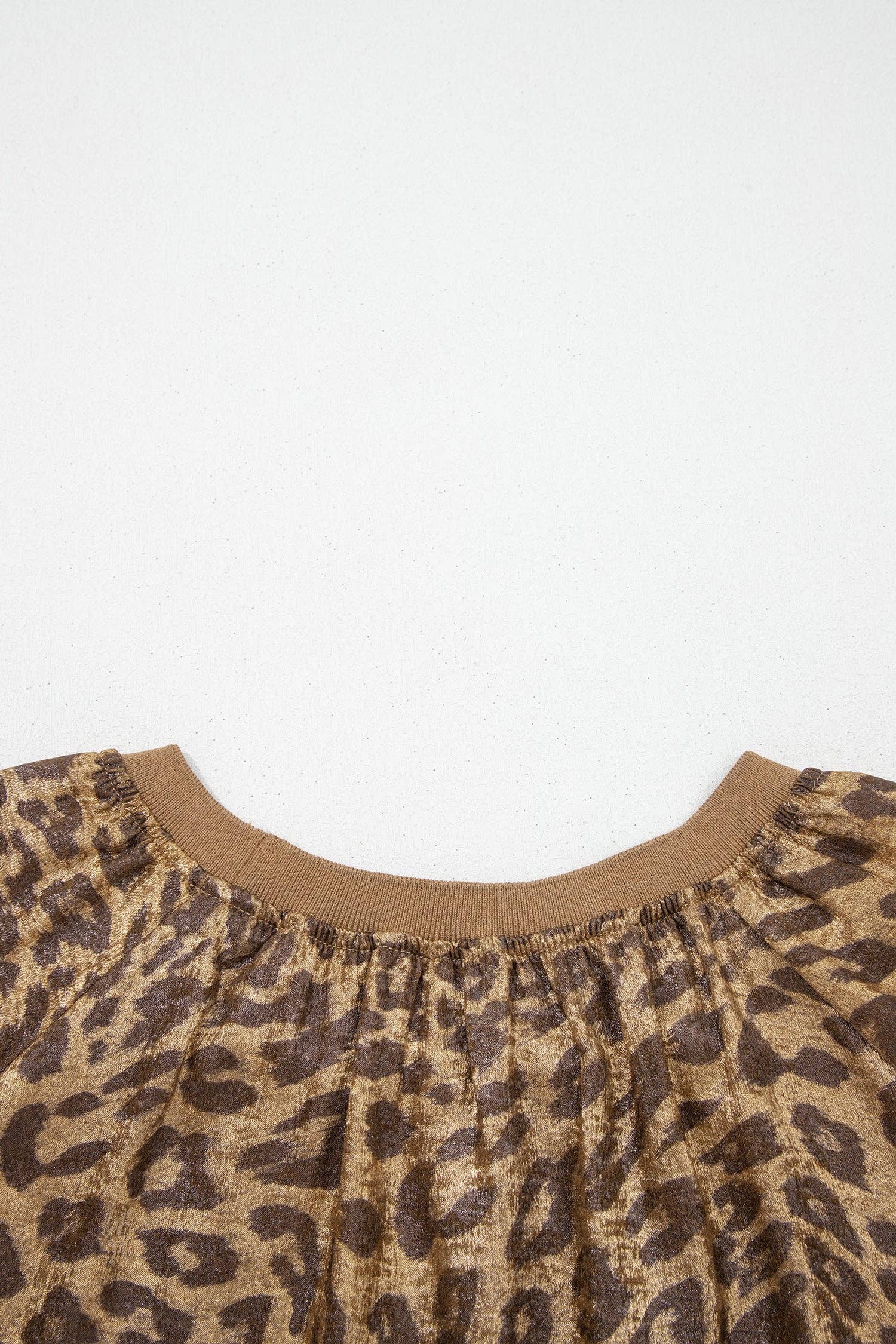 PRETTY BASH Metallic Leopard 3/4 Sleeve Blouse