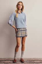 Fuzzy V-Neck Knit Top FSW0105