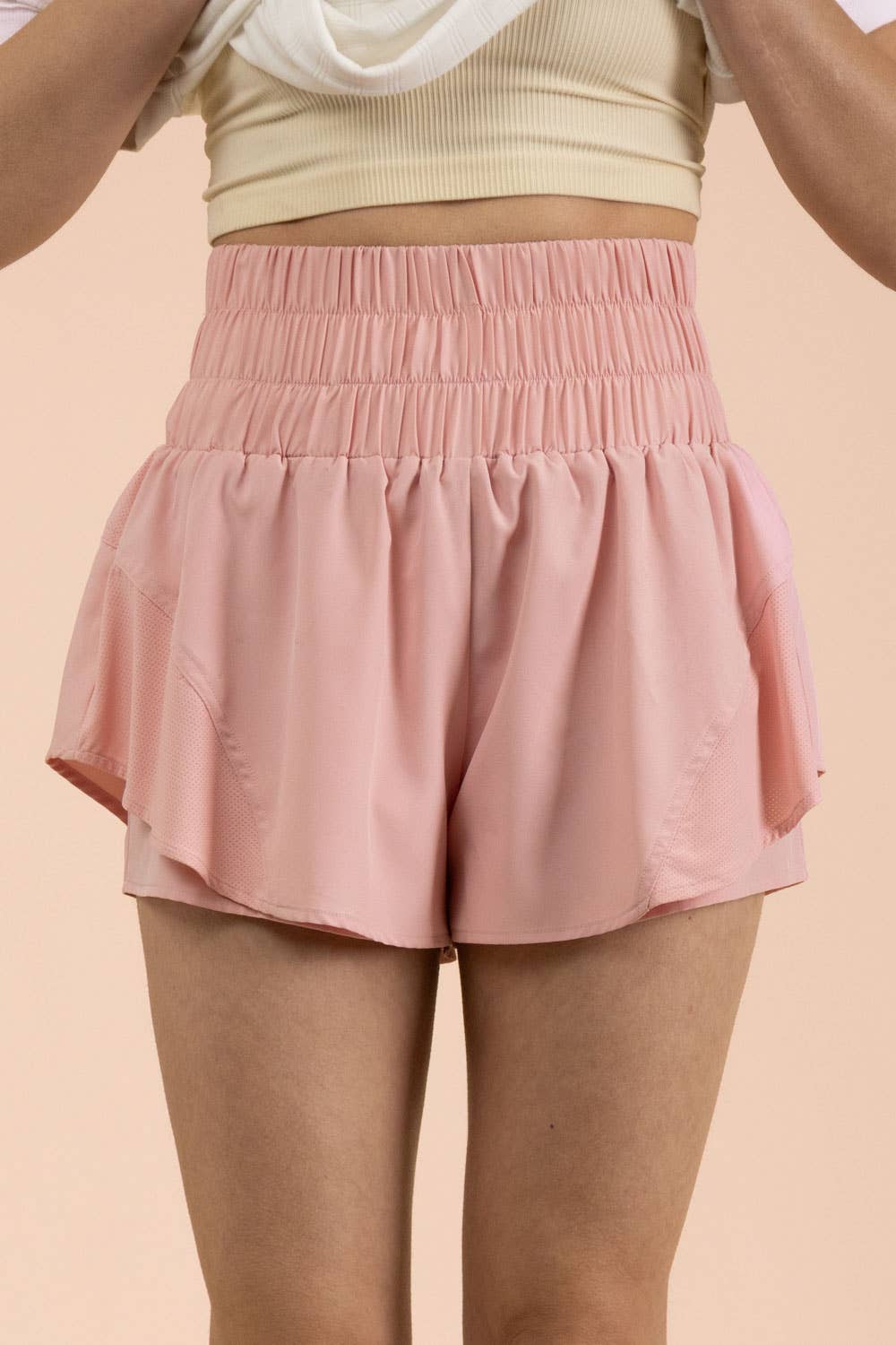NP71089-Double Layered Activewear Shorts