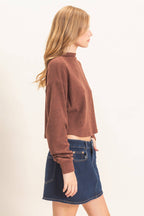 Ribbed Mock Neck Top