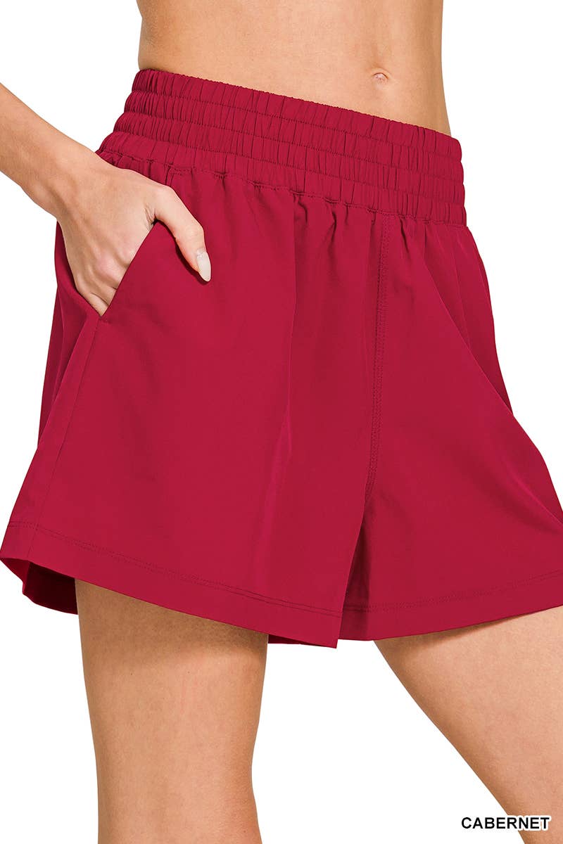 Soft Woven Lined Shorts With Pocket - Zenana