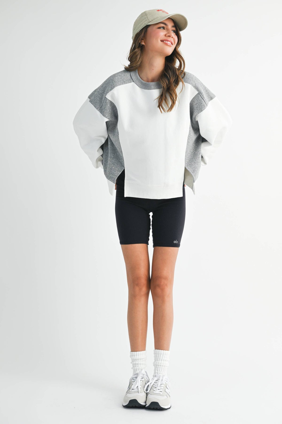 9106FK Colorblock Terry Pullover Sweatshirt