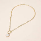 Heart Charm Pendant Toggle Necklace