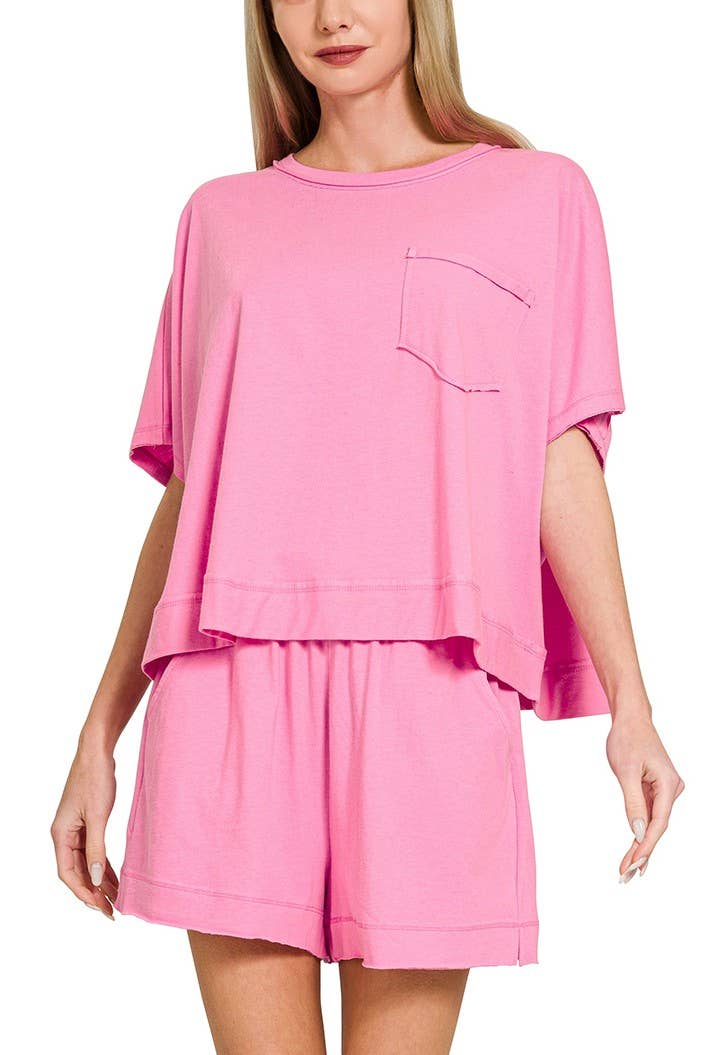 Exposed Seam Boxy Top N Shorts Set