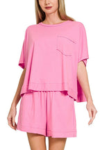 Exposed Seam Boxy Top N Shorts Set
