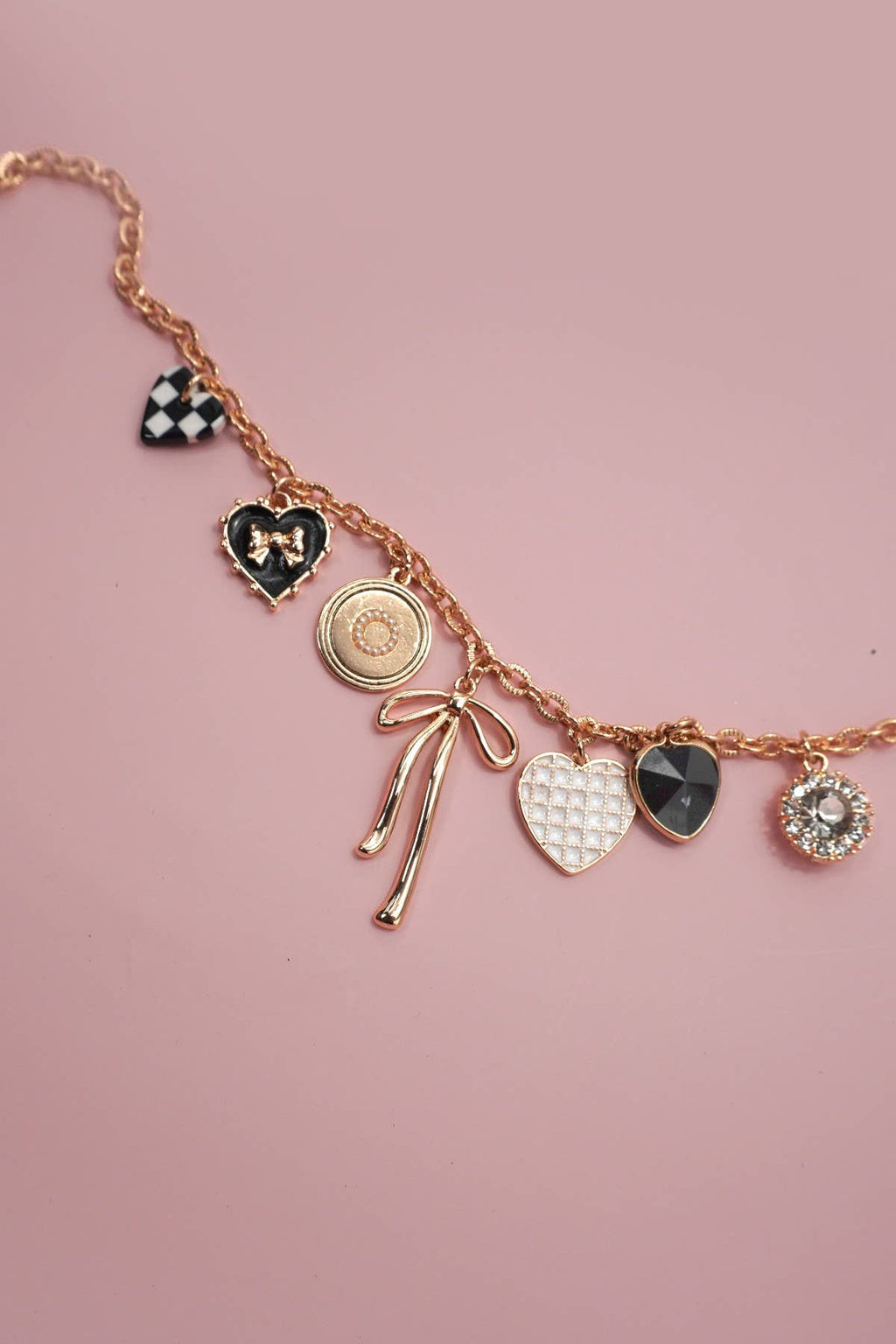 Bow Checker Necklace