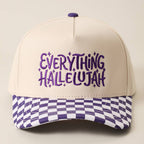 EVERYTHING HALLELUJAH Embroidered Checker Brim Trucker Hat