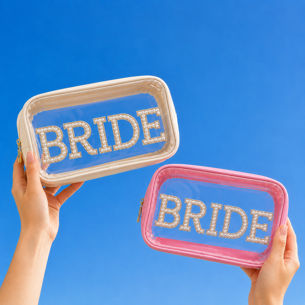 2-in-1 BRIDE Clear Cosmetic Bag Bundle - Set Of 6 ( $36 Value )