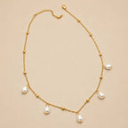 STAINLESS STEEL TARNISH FREE PEARL NECKLACE | 40NK9745
