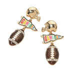 Gameday Football Helmet Drop Earrings