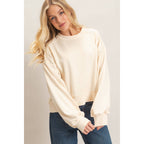 Ribbed Crew Neck Sweatshirt