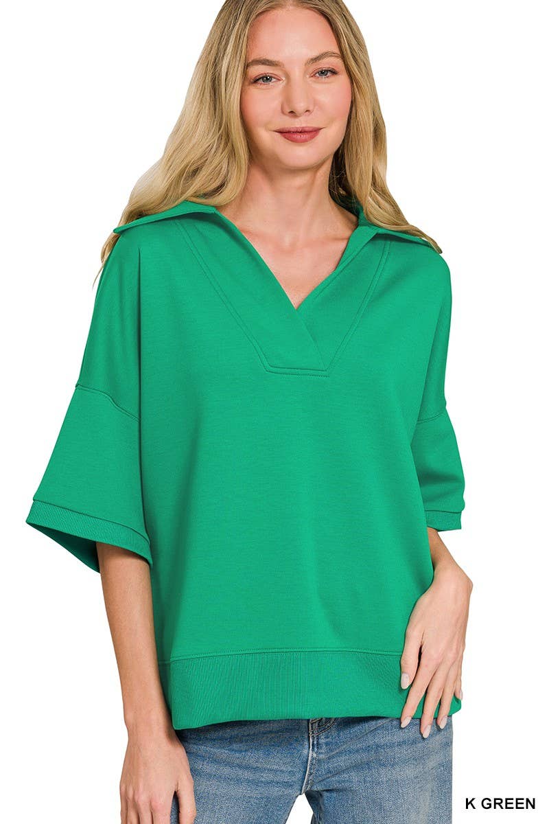 Scuba Collared Short Sleeve Pullover
