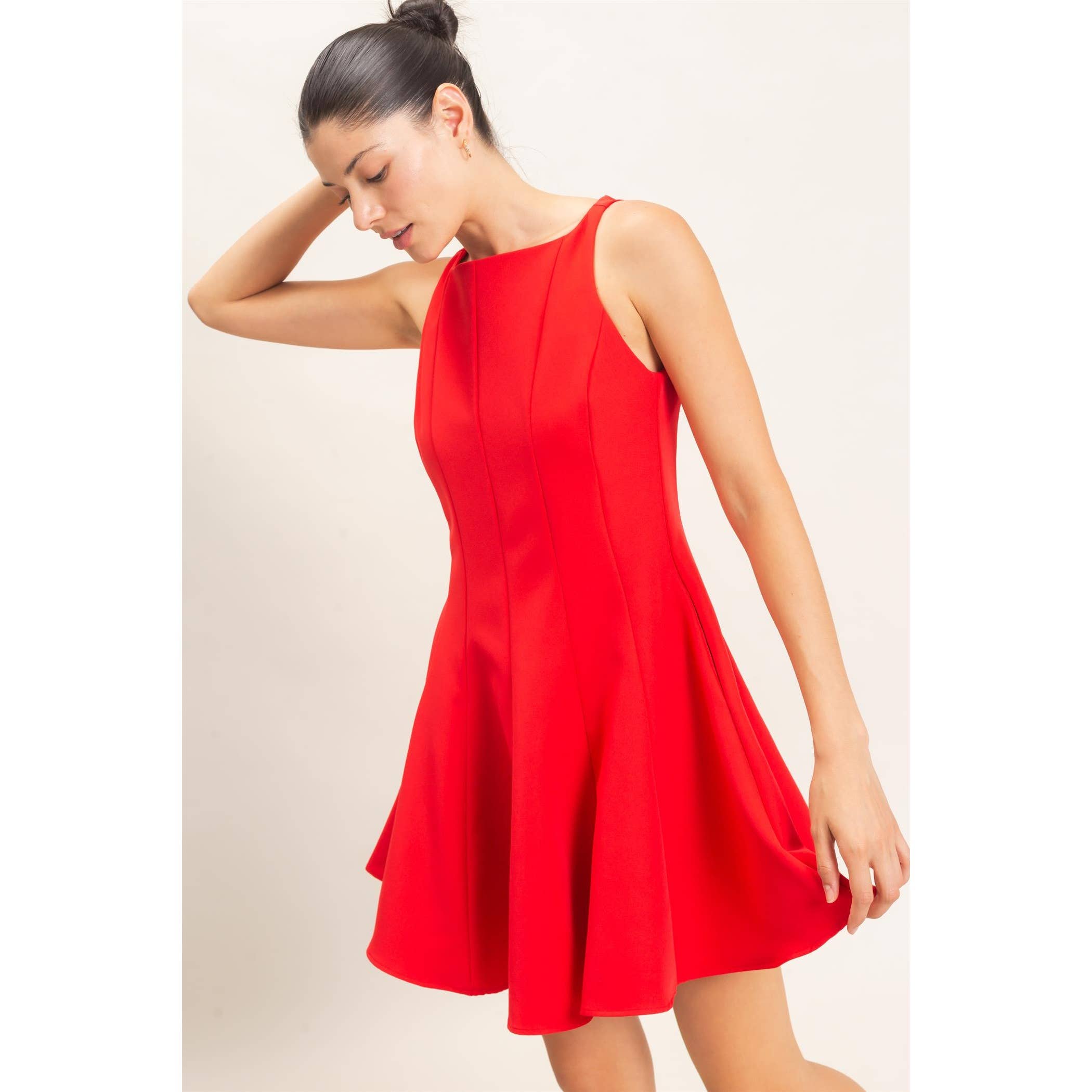 Sleeveless Fit And Flare Dress