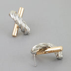 Two Toned Twisted X Earrings