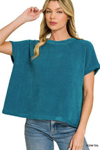 Chenille Waffle Cap Sleeve Sweater