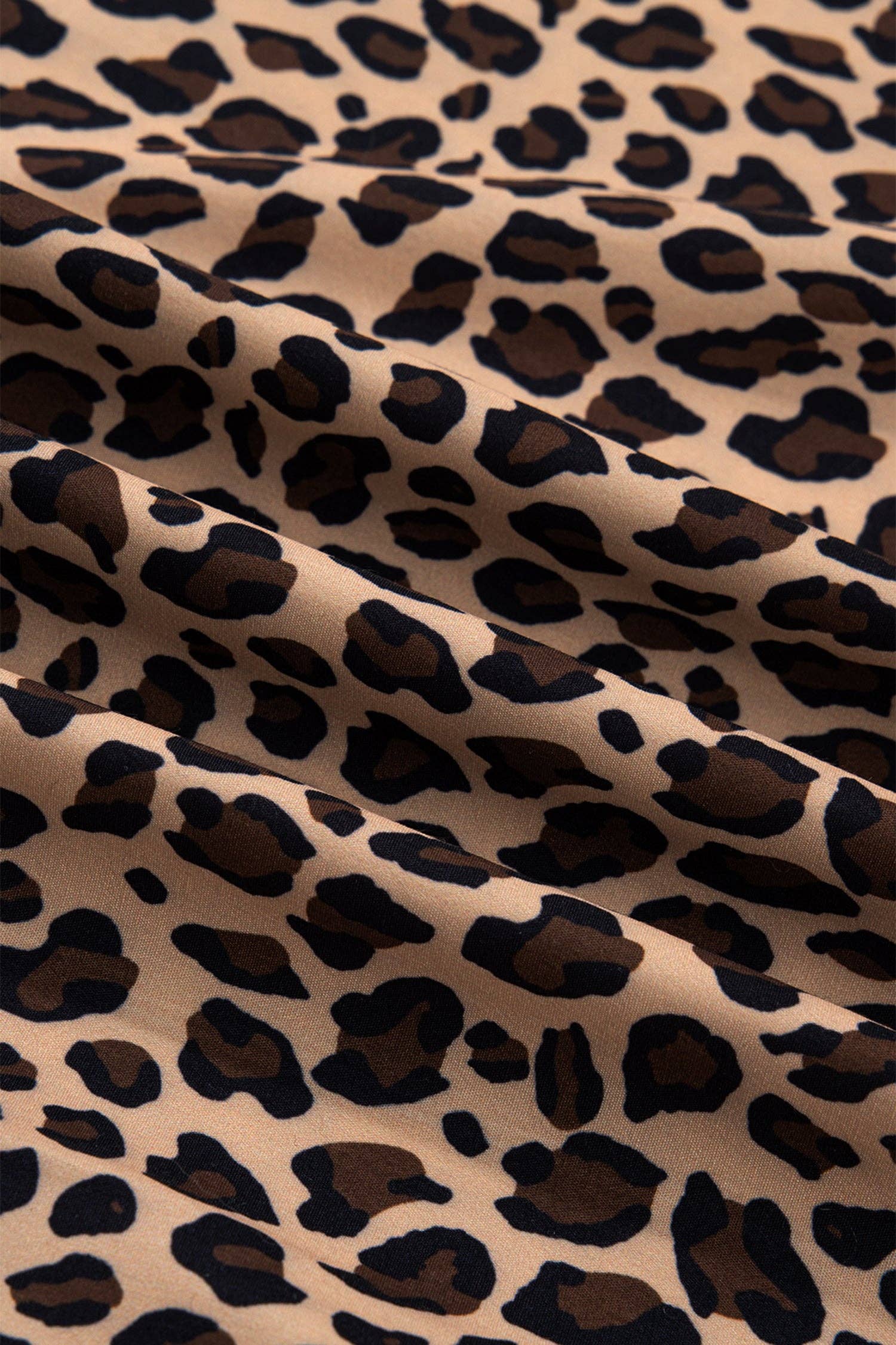 PRETTY BASH Leopard Frilled Square Neck Tank Top