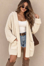 Chunky Knit Hooded Cardigan