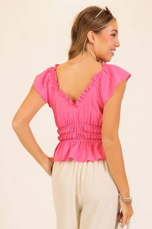 Ruffle Waist Tie Blouse 2