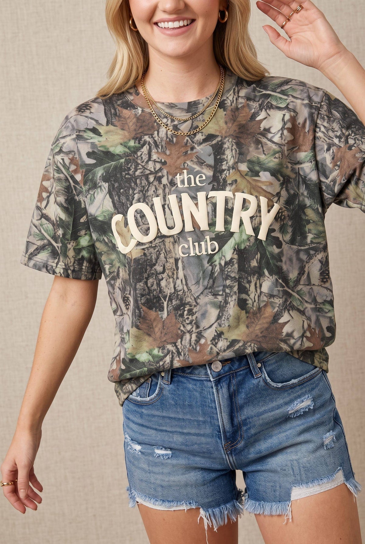 Country Club Vintage Wood Camo Heavy Tee
