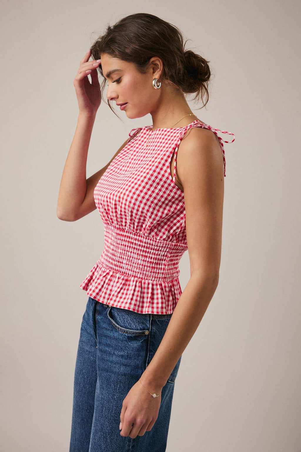 Strawberry Girl Gingham Top