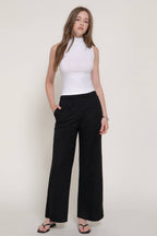 Sleeveless High Neck Cotton Modal Knit Top