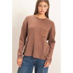 Mineral Wash Waffle Long Sleeve Top