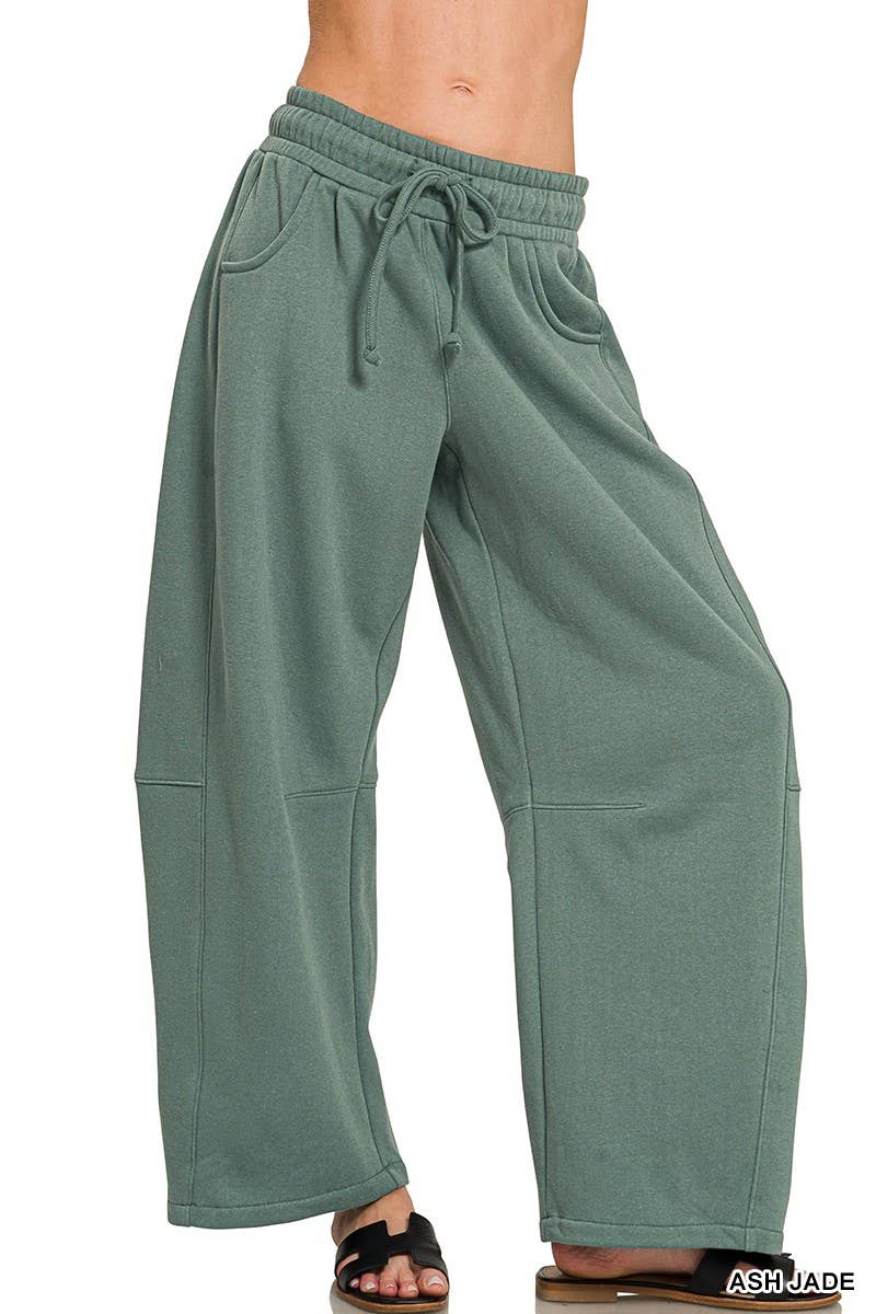 Fleece Barrel Leg Sweatpants