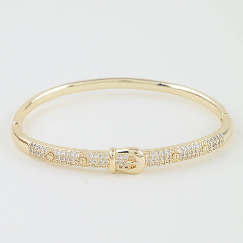 Bejeweled Buckle Belt Cuff Bracelet