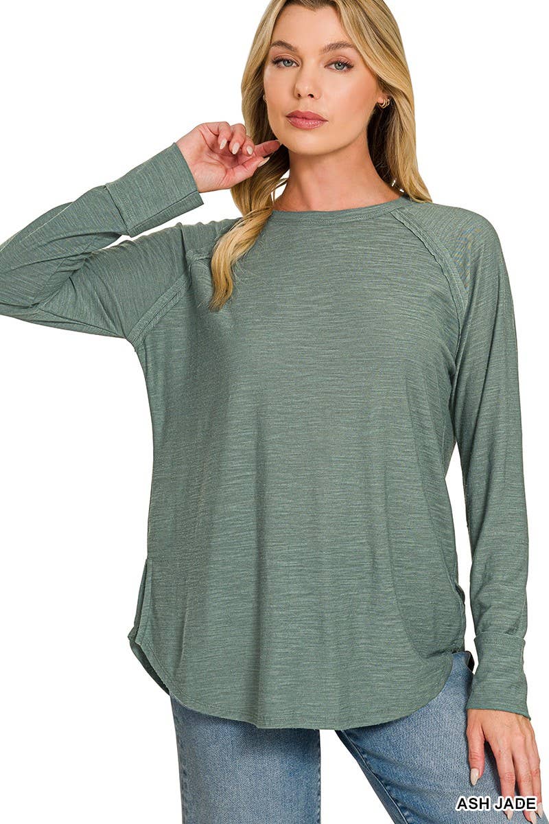 Cotton Slub Jersey Long Sleeve Tee Shirts