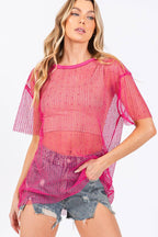 SPARKLE FISHNET TOP