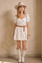 Game Day Puff Sleeve Babydoll Football Dress