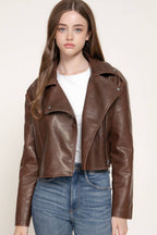 Vintage Wash Faux Leather Motor Jacket