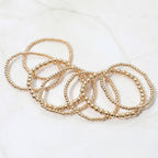 7PCS - Metal Ball Beaded Stretch Multi Layered Bracelets