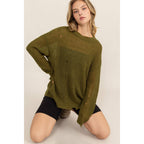 Distressed Knit Sweater