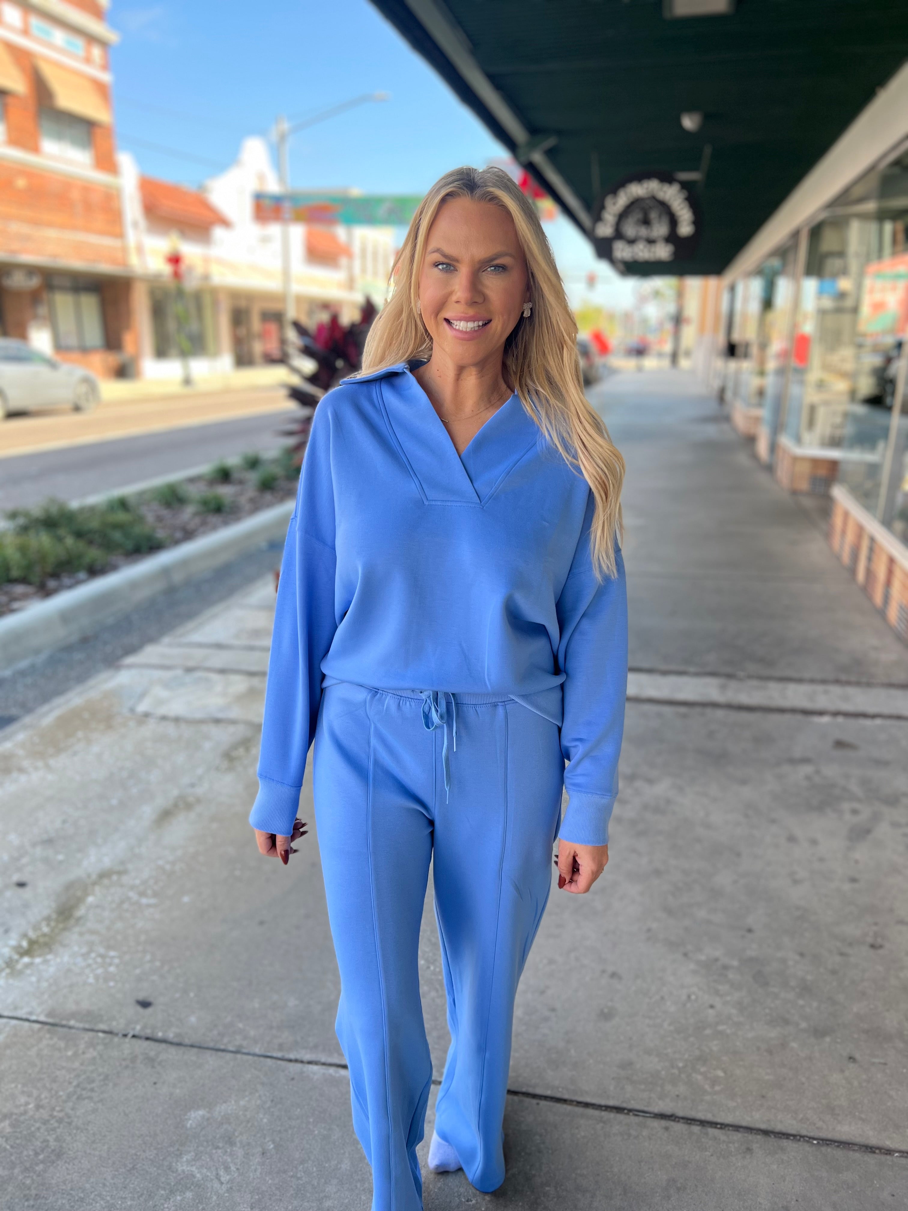 Scuba Collared Pullover & Pants 2PC Set