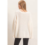Ribbed Knit Patch Pocket Sweater