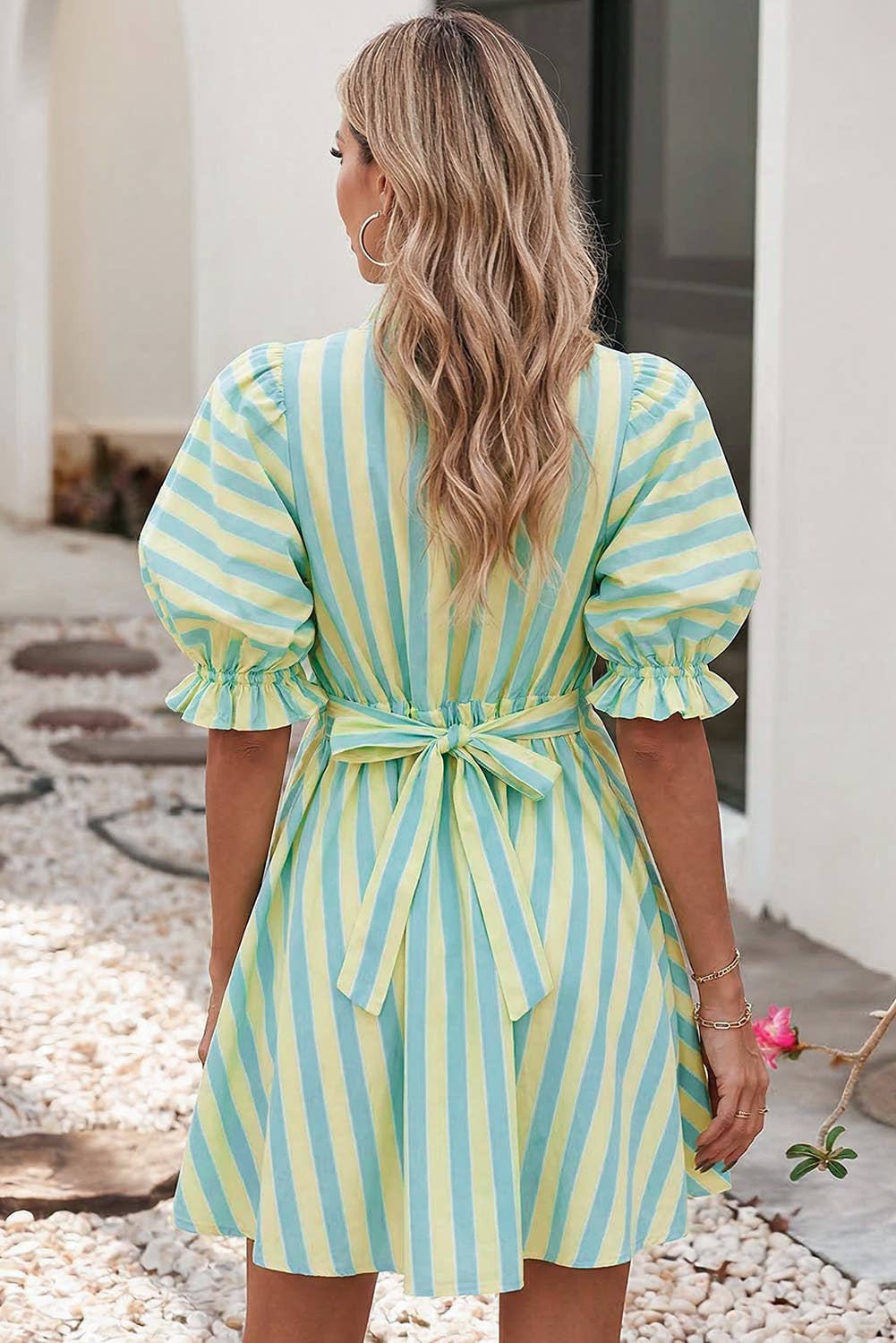 Red + Pink Striped Dress